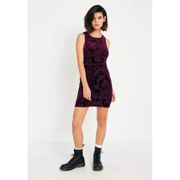 Free people floral velvet burnout mini dress - Picture 1 of 7